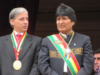 Alvaro Garca Linera y Evo Morales