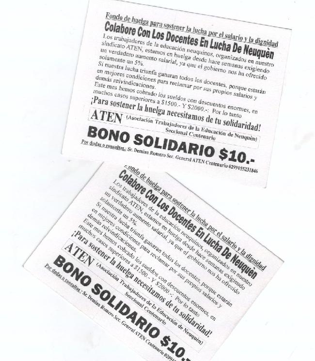 Bono Fondo de Huelga...