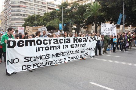Protestas en Espaa...