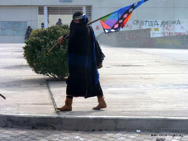 Mujer mapuche huye d...