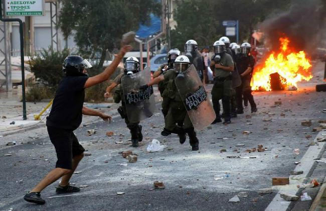 Protestas en Grecia ...