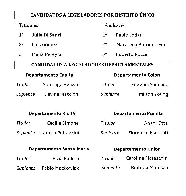 Candidatos a Legisad...