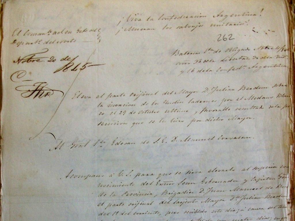 Obligado: Un malón del 29 de octubre de 1845