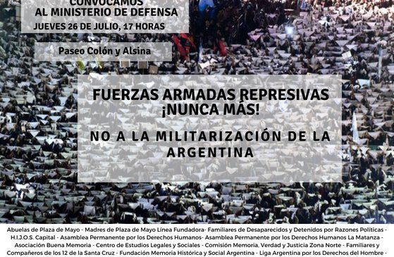 Repudio ante la decisión de Macri de sacar las Fuerzas Armadas a la calle