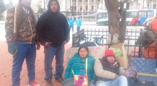 Acampe wichí frente al Congreso de la Nación