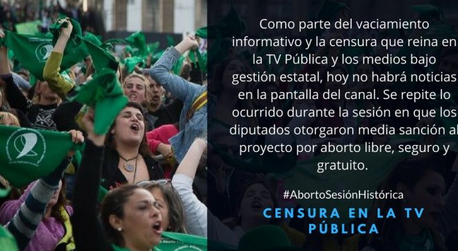 #AbortoSesiónHistórica : otra vez la TV Pública censurada
