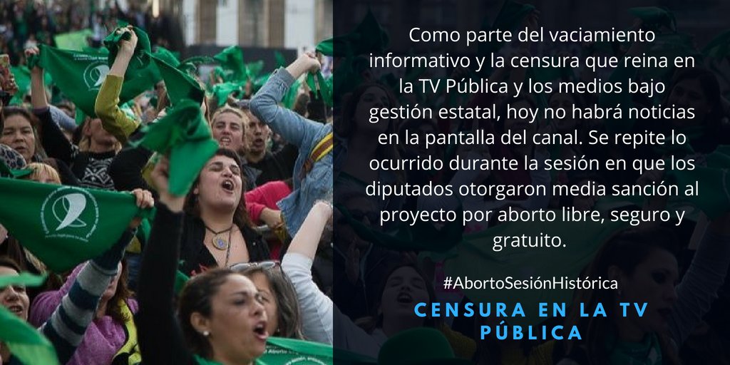 #AbortoSesiónHistórica : otra vez la TV Pública censurada