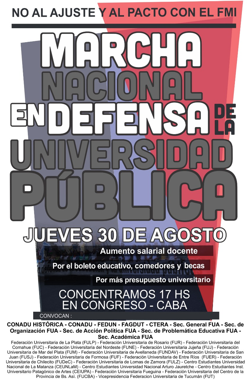 Paro Universitario: realizarán clases públicas en Plaza de Mayo