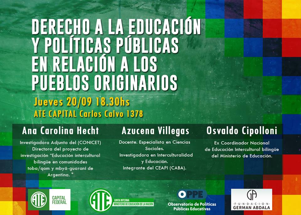 Charla: Derecho a la educación y políticas públicas en relación a los Pueblos Originarios