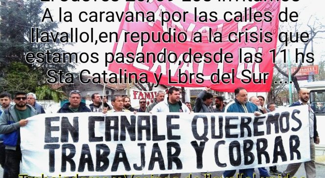 Caravana en defensa de los puestos de trabajo de Canale