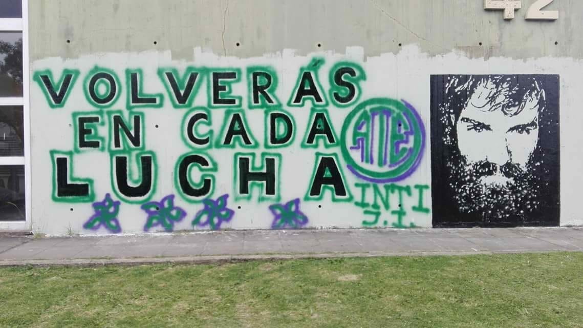 Autoridades del INTI taparon mural por Santiago Maldonado pintado por trabajadores