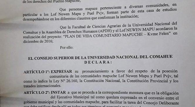 La Universidad del Comahue y su apoyo a las comunidades amenazadas por el intendente Quiroga