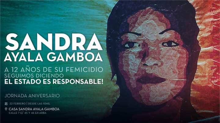12 años del femicidio de Sandra Ayala Gamboa