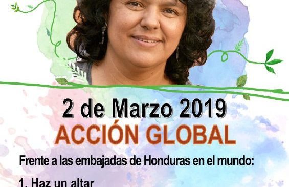 Acción global: Justicia para Berta Cáceres a tres años de su siembra