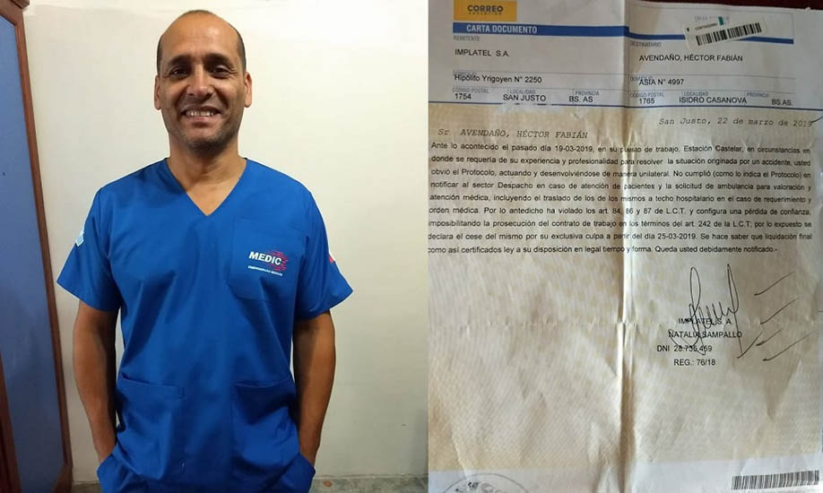 Despiden a enfermero de Trenes Argentinos por intentar salvar una vida