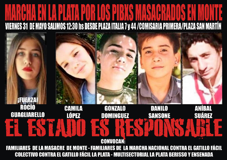 Viernes 31/5: Marcha en La Plata por los pibes masacrados en San Miguel del Monte