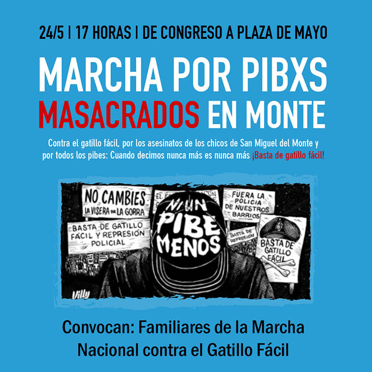 Marcha en apoyo a familiares de niños asesinados en San Miguel del Monte