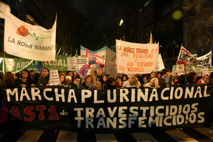 Marcha contra los travesticidios y transfemicidios