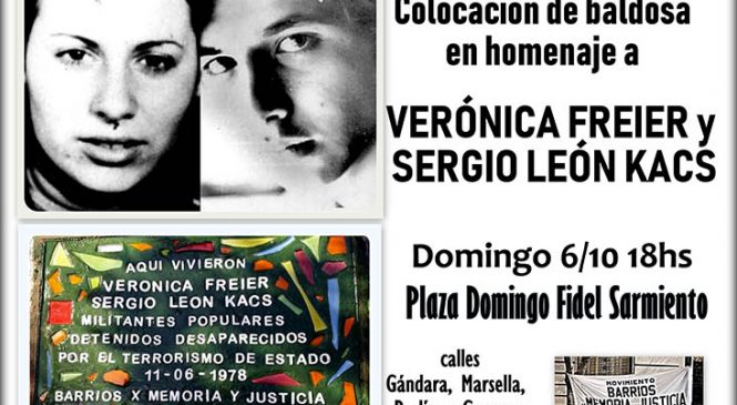 CABA: homenaje a Verónica Freier y Sergio León Kacs