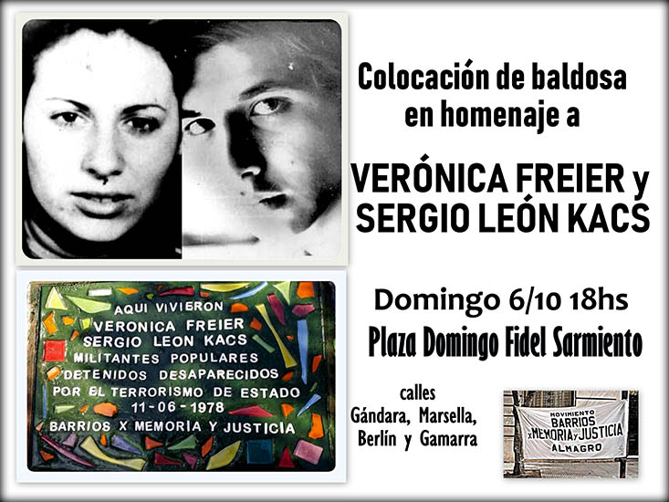 CABA: homenaje a Verónica Freier y Sergio León Kacs