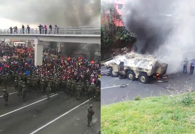 Ecuador: columnas indígenas arriban a Quito y Moreno se escapa a Guayaquil