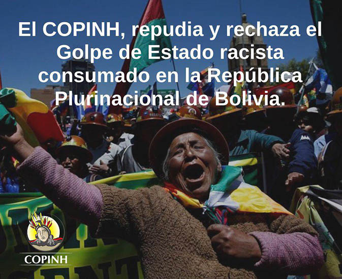 COPINH repudia Golpe de Estado Racista en Bolivia