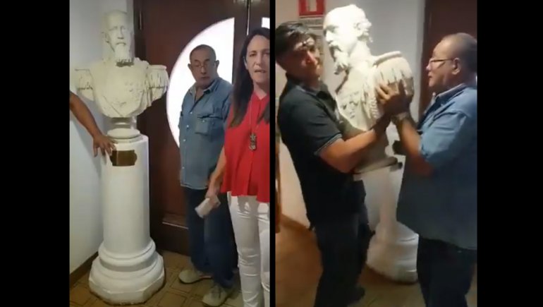 Neuquén: por respeto al pueblo mapuche, el municipio retiró de los pasillos el busto de General Roca