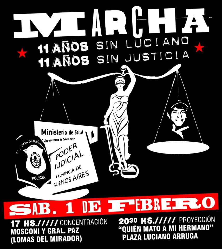¡A 11 años de la desaparición forzada de Luciano Arruga, seguimos exigiendo Justicia!