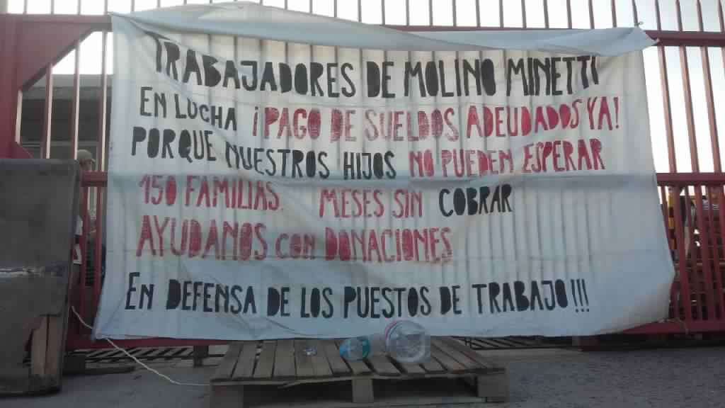 Córdoba: trabajadores de Molino Minetti frenan el desalojo