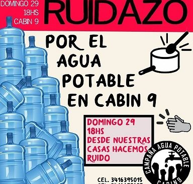 Rosario: Ruidazo por el agua potable en Cabin 9