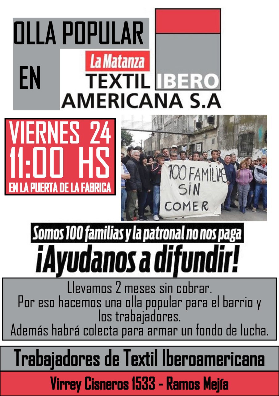 Trabajadores de Textil Iberoamericana reclaman por sueldos no pagos