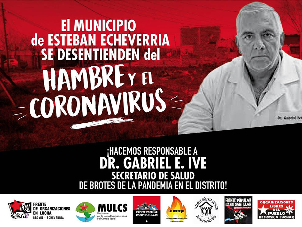 Denuncian que el municipio de Esteban Echeverría “condena a los barrios al hambre y al coronavirus”