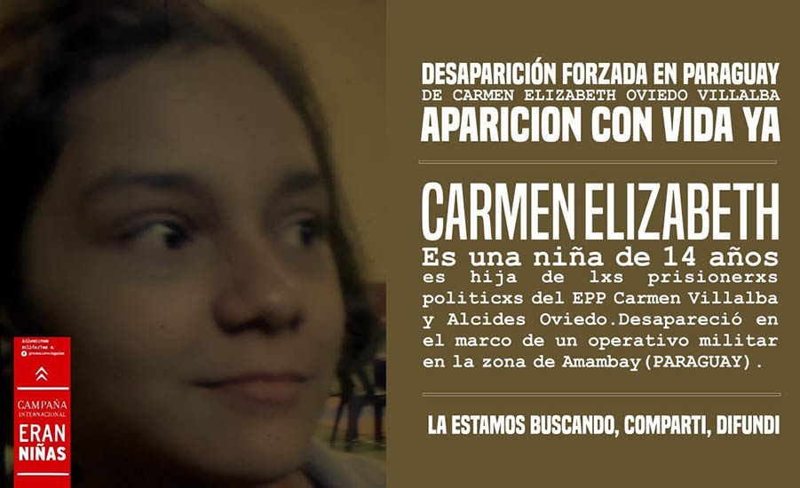Desaparición forzada de la niña Carmen Elizabeth Oviedo Villalba (14) en el Paraguay