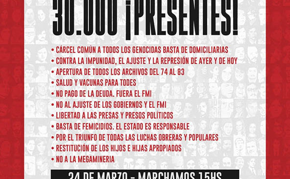 A 45 años del Golpe: 30.000 ¡Presentes!