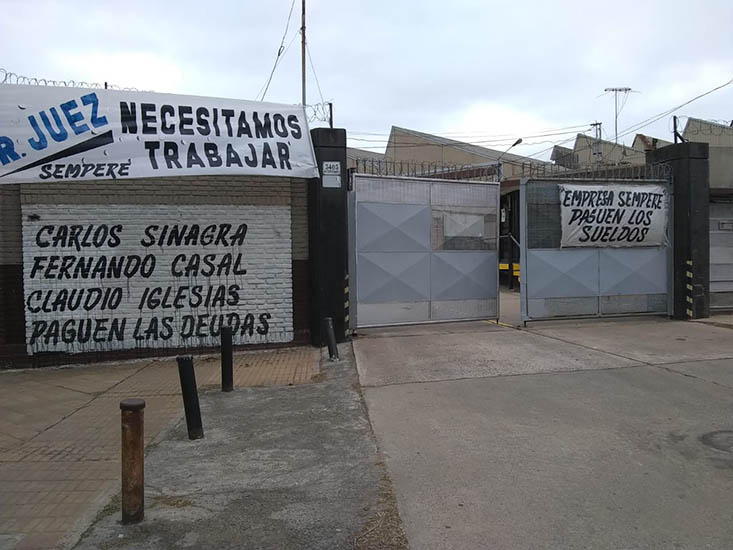 Quilmes: Trabajadores de la metalúrgica Sempere tomaron la fábrica en reclamo por sueldos adeudados