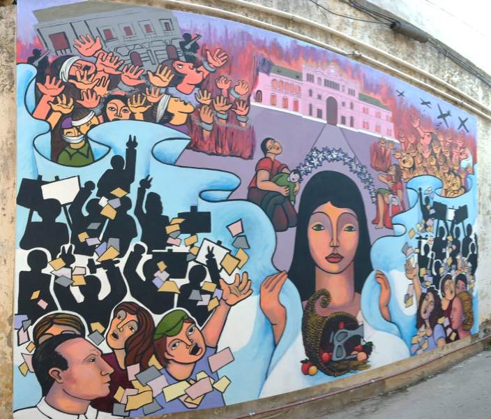 Se inauguró un mural alusivo al golpe de 1955 en el sitio ex Comisaría 1ª de Pergamino