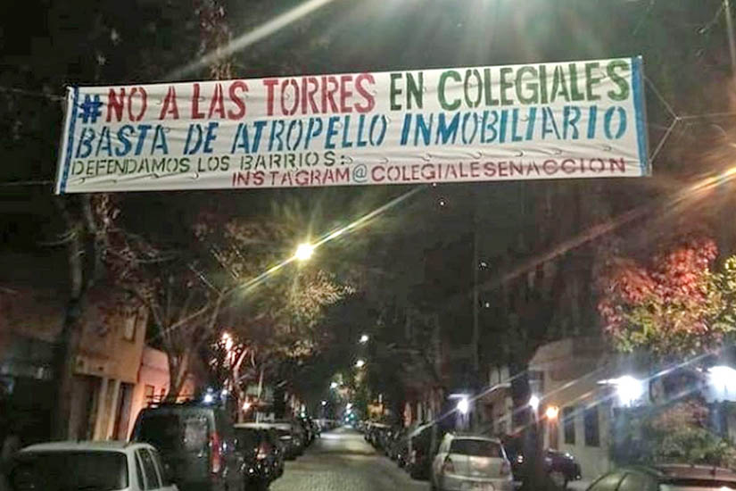 Una constructora privada hostiga a vecinos de Colegiales que se oponen al levantamiento de Torres
