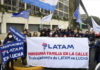 Movilización de trabajadores de Latam al Aeroparque Jorge Newbery
