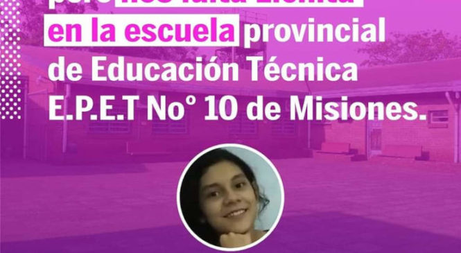 Empezaron las clases, pero nos falta Lichita en la Escuela Provincial Técnica N° 10 de Puerto Rico, Misiones
