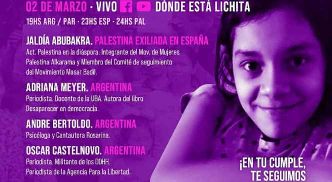 Realizarán un nuevo encuentro virtual por “Lichita”, desaparecida por las Fuerzas Armadas de Paraguay