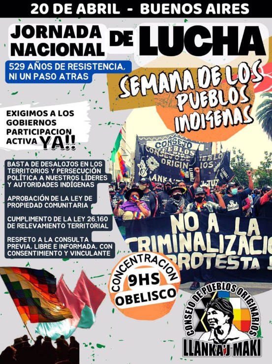 Jornada de Lucha en la Semana de los Pueblos Indígenas