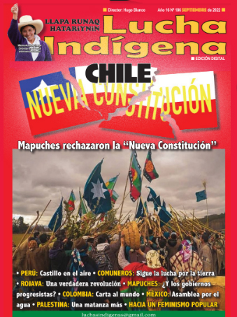Revista “Lucha Indígena”   Septiembre 2022  – Año 16  Nro 186 –