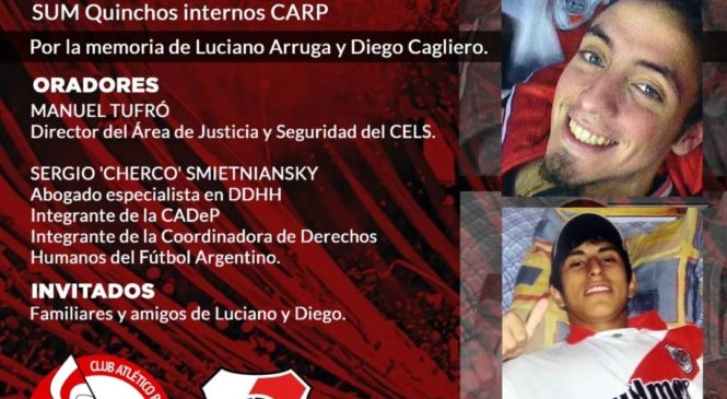 Jornada de reflexión sobre DDHH y fútbol, en memoria de Luciano Arruga y Diego Cagliero