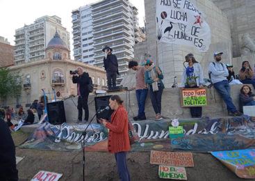Protesta en el Monumento a la Bandera por la demora de la Ley de Humedales
