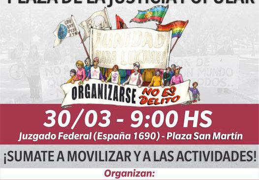 Fiske Menuco: Jornada contra la Criminalización y Plaza por la Justicia Popular