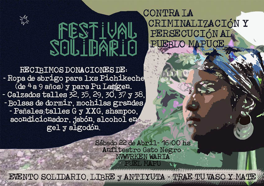 Neuquén: Festival solidario contra la persecución y criminalización del pueblo mapuce