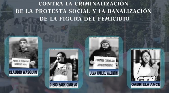 Campaña de junta de firmas contra la criminalización de docentes en Santa Cruz