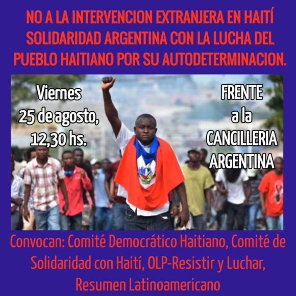 Solidaridad con el pueblo haitiano: viernes 25 a las 12:30 en Cancillería
