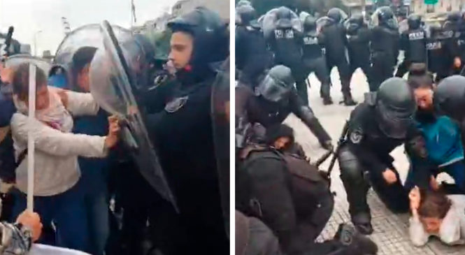 Represión de la Policía de la Ciudad en el Obelisco porteño