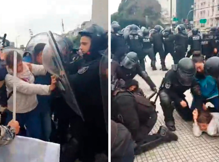 Represión de la Policía de la Ciudad en el Obelisco porteño